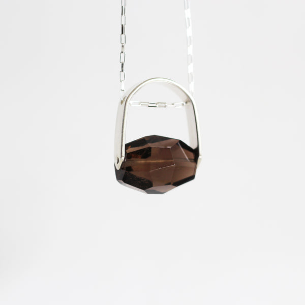 Smokey quartz & silver pendant