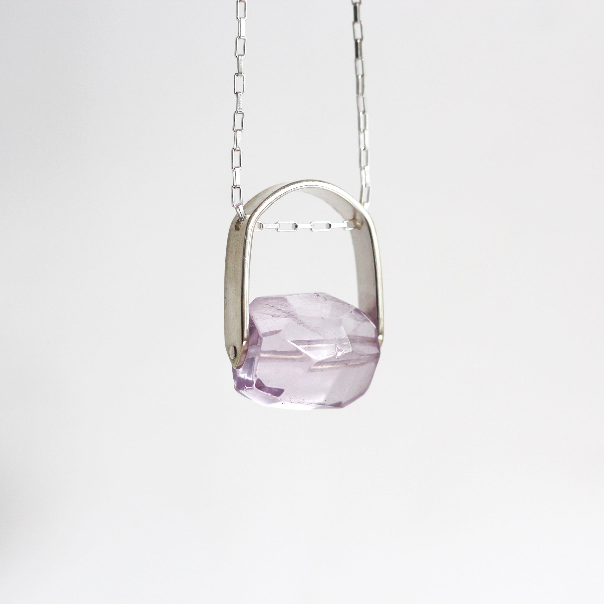 Amethyst & silver pendant