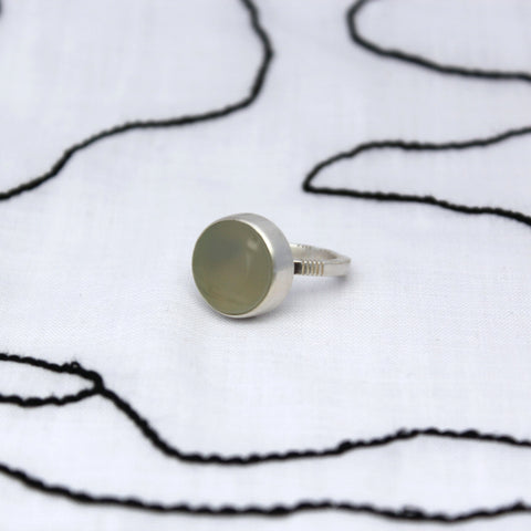 Stone Ogham ring  - Chalcedony