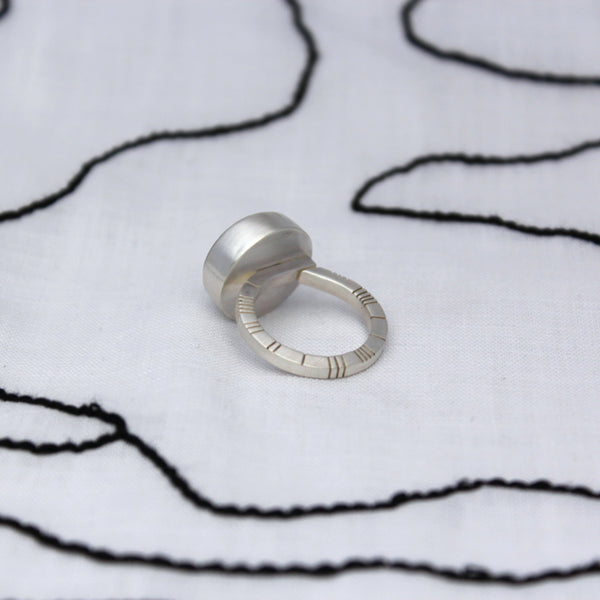 Stone Ogham ring  - Chalcedony