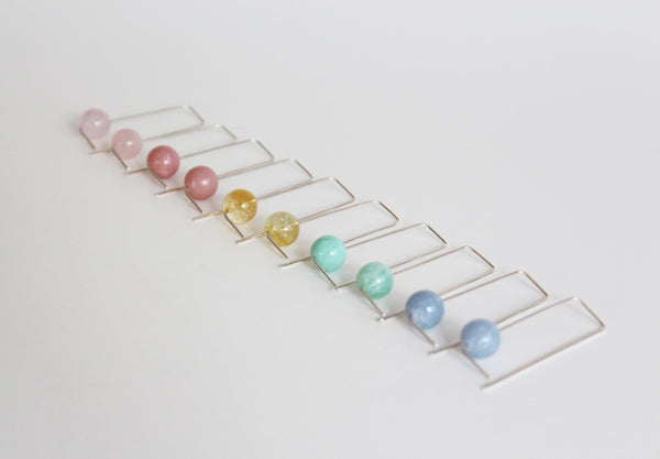 Pink Opal Abacus earrings