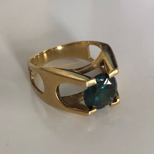 Sapphire modernist ring - reserved for Holly