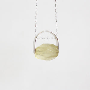 Lemon quartz & silver pendant