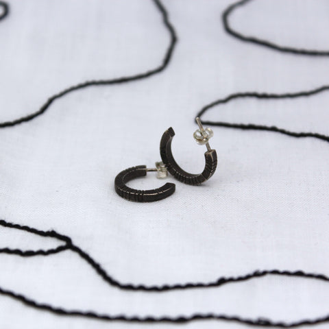 Ogham earrings - oxidised silver
