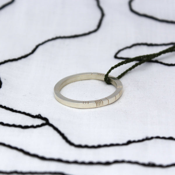 Ogham pendant - brushed silver