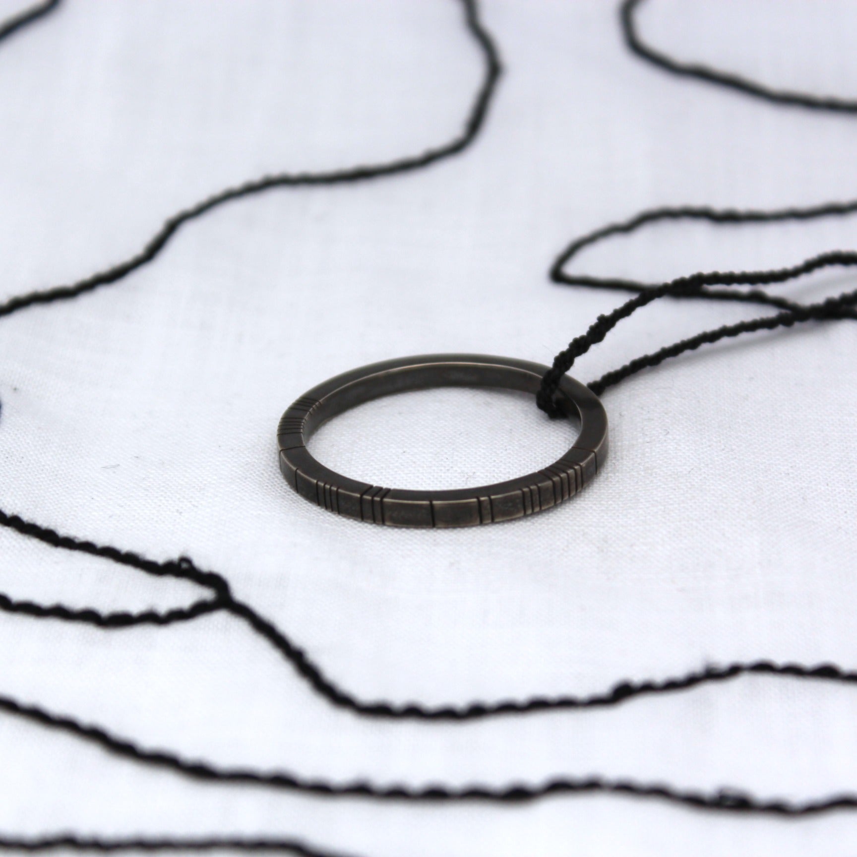 Ogham pendant - oxidised silver