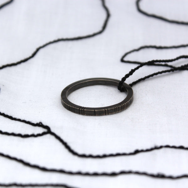 Ogham pendant - oxidised silver