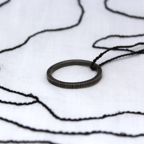 Ogham pendant - oxidised silver