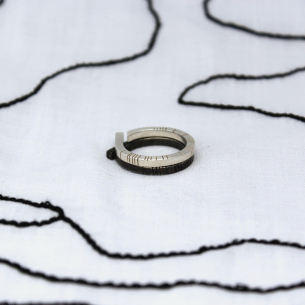 Ogham ring  -brushed silver