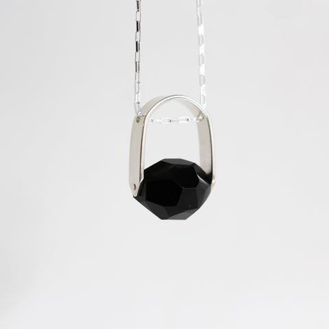 Onyx & silver pendant 