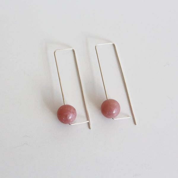 Pink Opal Abacus earrings