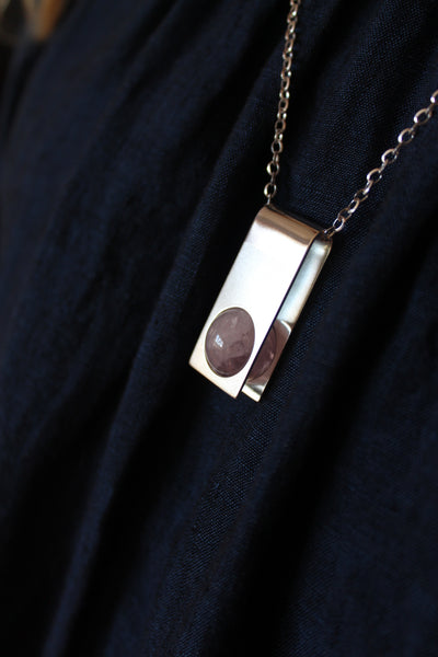 Rose quartz Orbit pendant